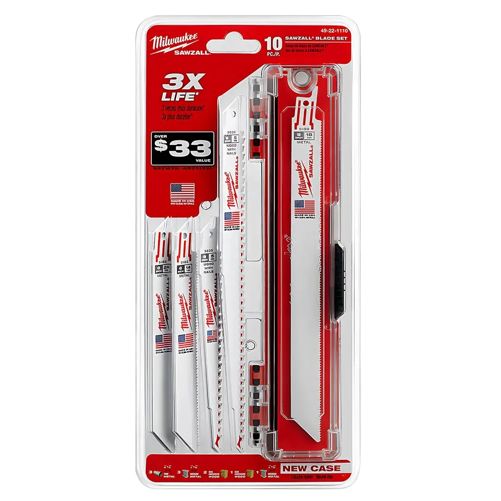 10 Pc SAWZALL Blade Set