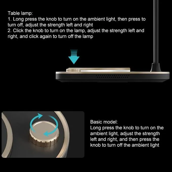 15W LED Desk Lamp 3 in 1 Wireless Charger for IPhone Phone Fast Wireless Charging Dock for Apple Watch Airpods Charge Station