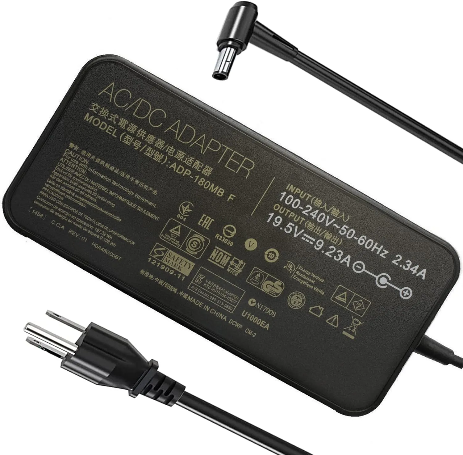 230W Asus Original Charger For Asus Rog Laptops With 6.0Mm X 3.0Mm Connector. Supplied With Uk Plug