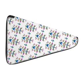 27 Inch Fan Case - Dakota Damask White