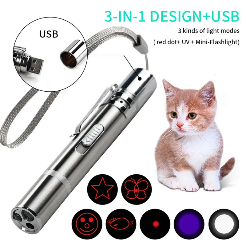 3 in 1 USB Rechargeable LED Laser