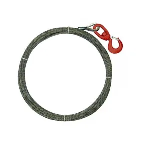 3/8" x 75' Steel Core Winch Line with Swivel Hook