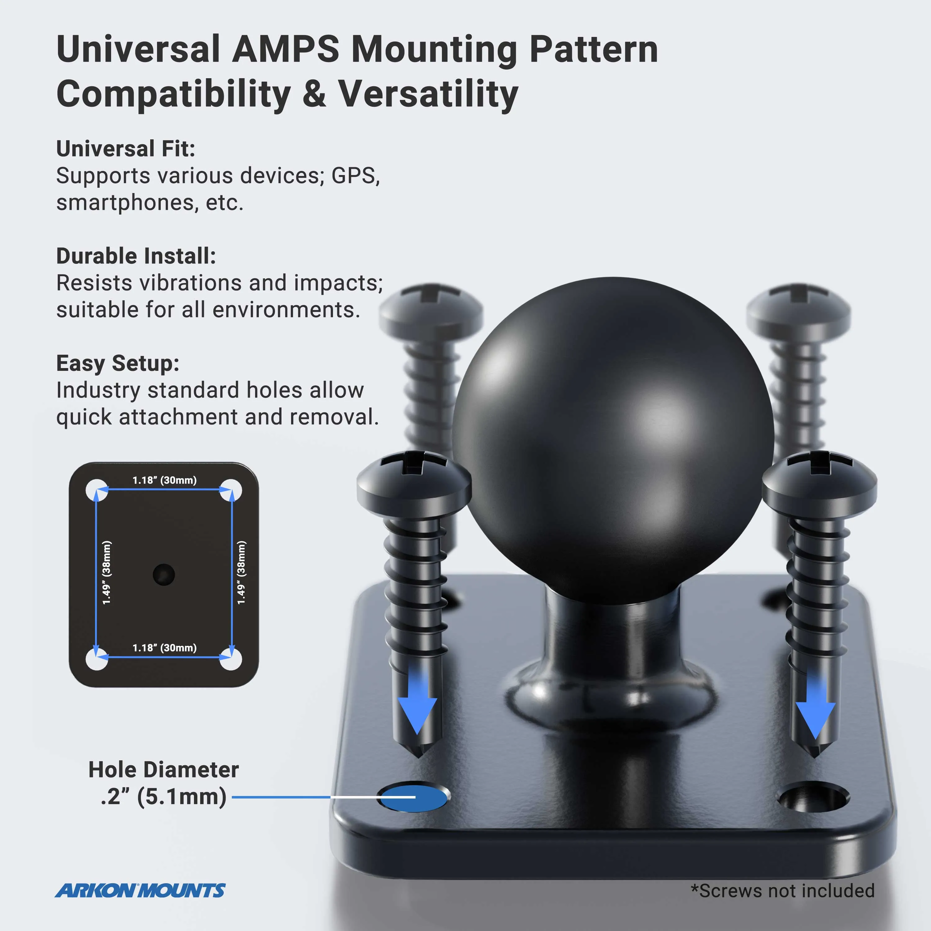 4-Hole AMPS Pattern Car or Truck Seat Rail or Floor Mount Pedestal