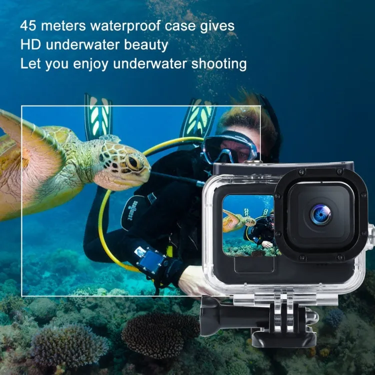 45m Waterproof Housing Protective Case with Buckle Basic Mount & Screw For GoPro HERO10 Black / HERO9 Black