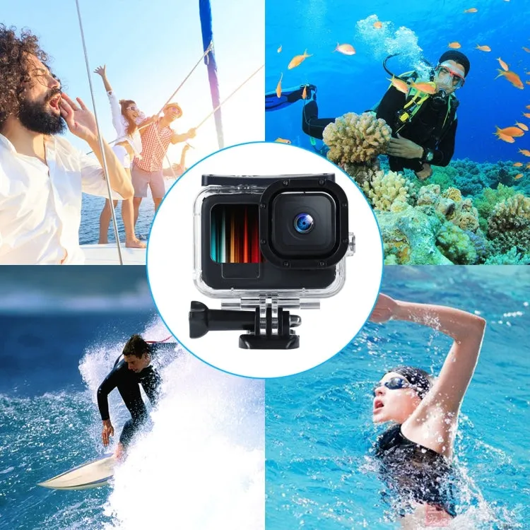 45m Waterproof Housing Protective Case with Buckle Basic Mount & Screw For GoPro HERO10 Black / HERO9 Black