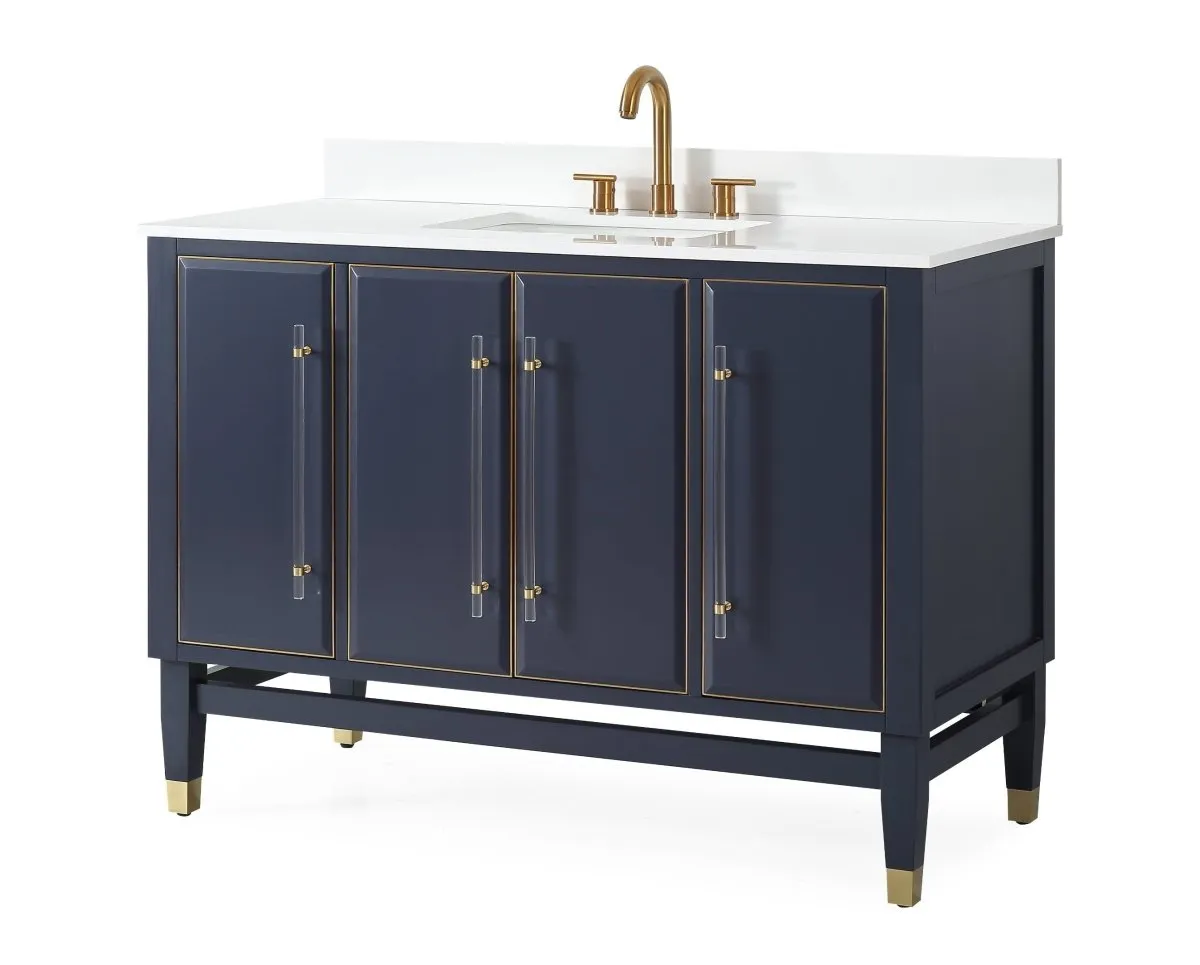 48" Tennant Brand Navy Blue Bertone Bathroom Sink Vanity - Model # Q169NB-48QT