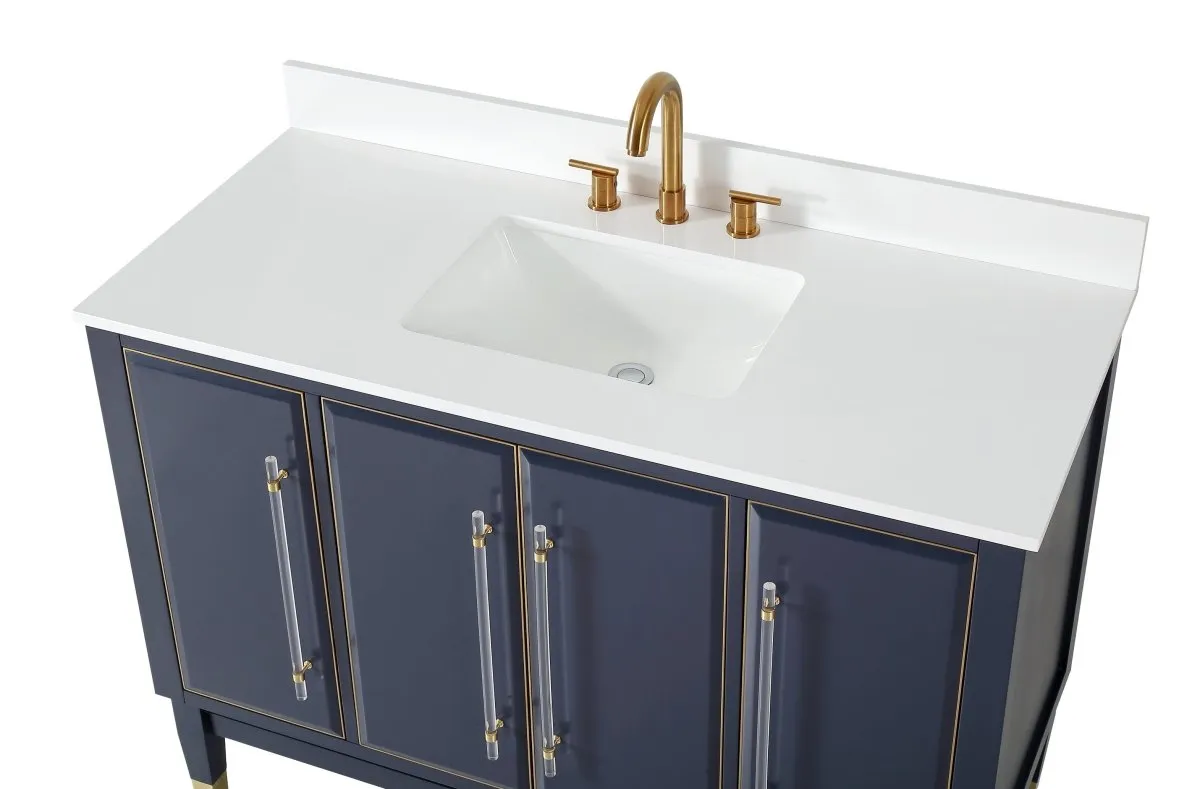 48" Tennant Brand Navy Blue Bertone Bathroom Sink Vanity - Model # Q169NB-48QT