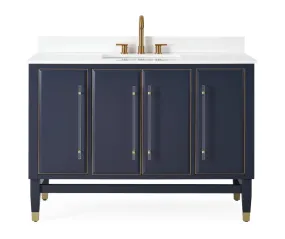 48" Tennant Brand Navy Blue Bertone Bathroom Sink Vanity - Model # Q169NB-48QT