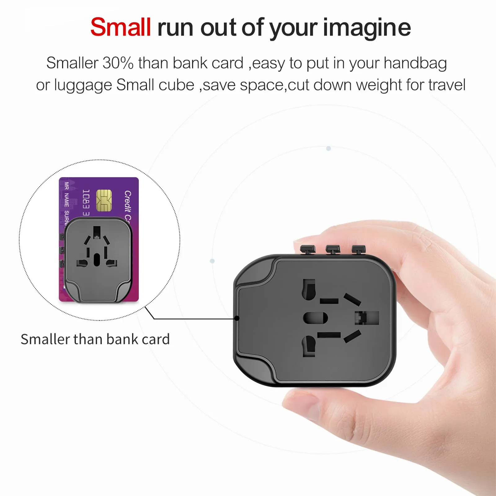 4PACK Travel Adapter Worldwide All in One Universal Wall AC Wall Charger Dual USB Ports Phone Laptop Black