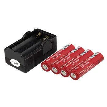 4PCS Battery 18650 Dual Wall Charger 4000mAh 3.7v Rechargeable Battery   Travel Dual Charger