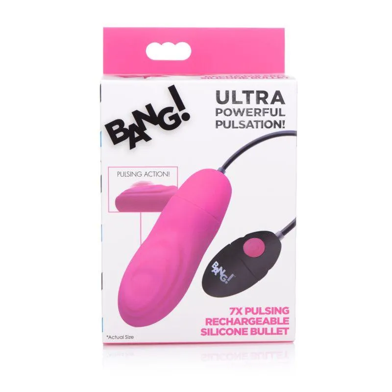 7X Pulsing Rechargeable Bullet Pink