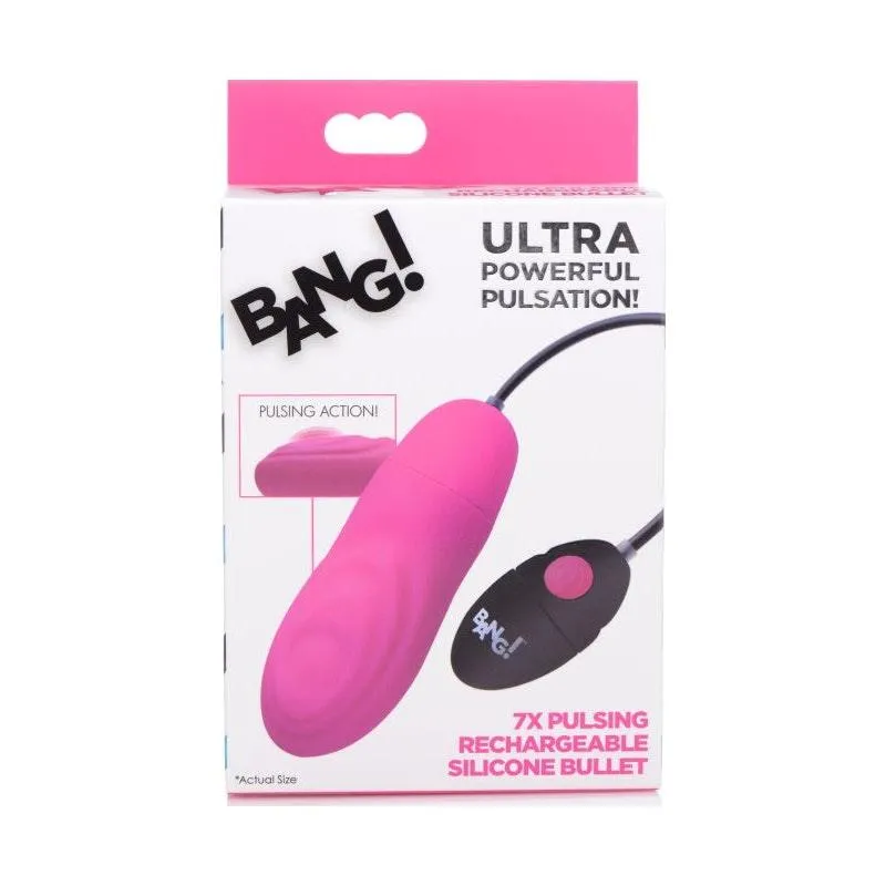 7X Pulsing Rechargeable Bullet Pink