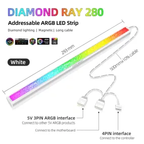 Acrylic Diamond ARGB LED Strip for PC 5V 3-pin ARGB LED 12inches