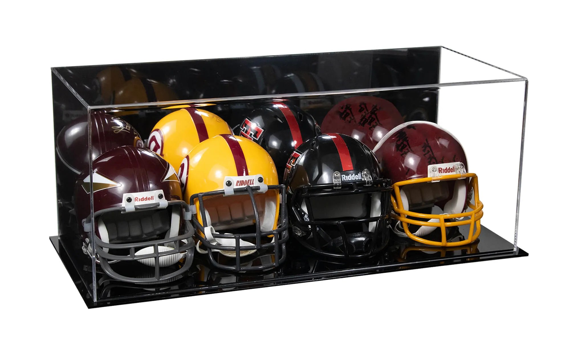 Acrylic Four Mini - Miniature Football Helmet (not Full Size) Display Case (V47/A103)