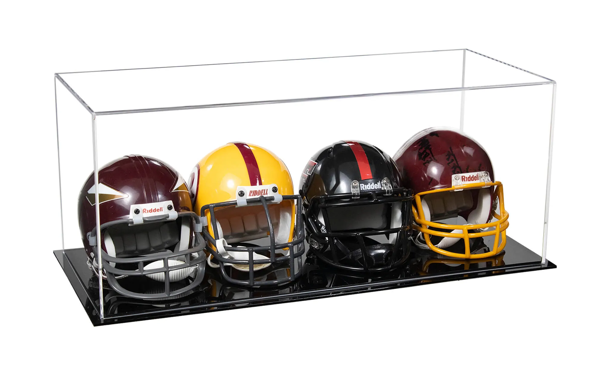 Acrylic Four Mini - Miniature Football Helmet (not Full Size) Display Case (V47/A103)