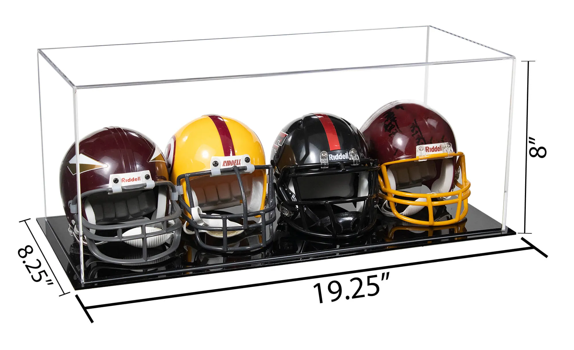 Acrylic Four Mini - Miniature Football Helmet (not Full Size) Display Case (V47/A103)