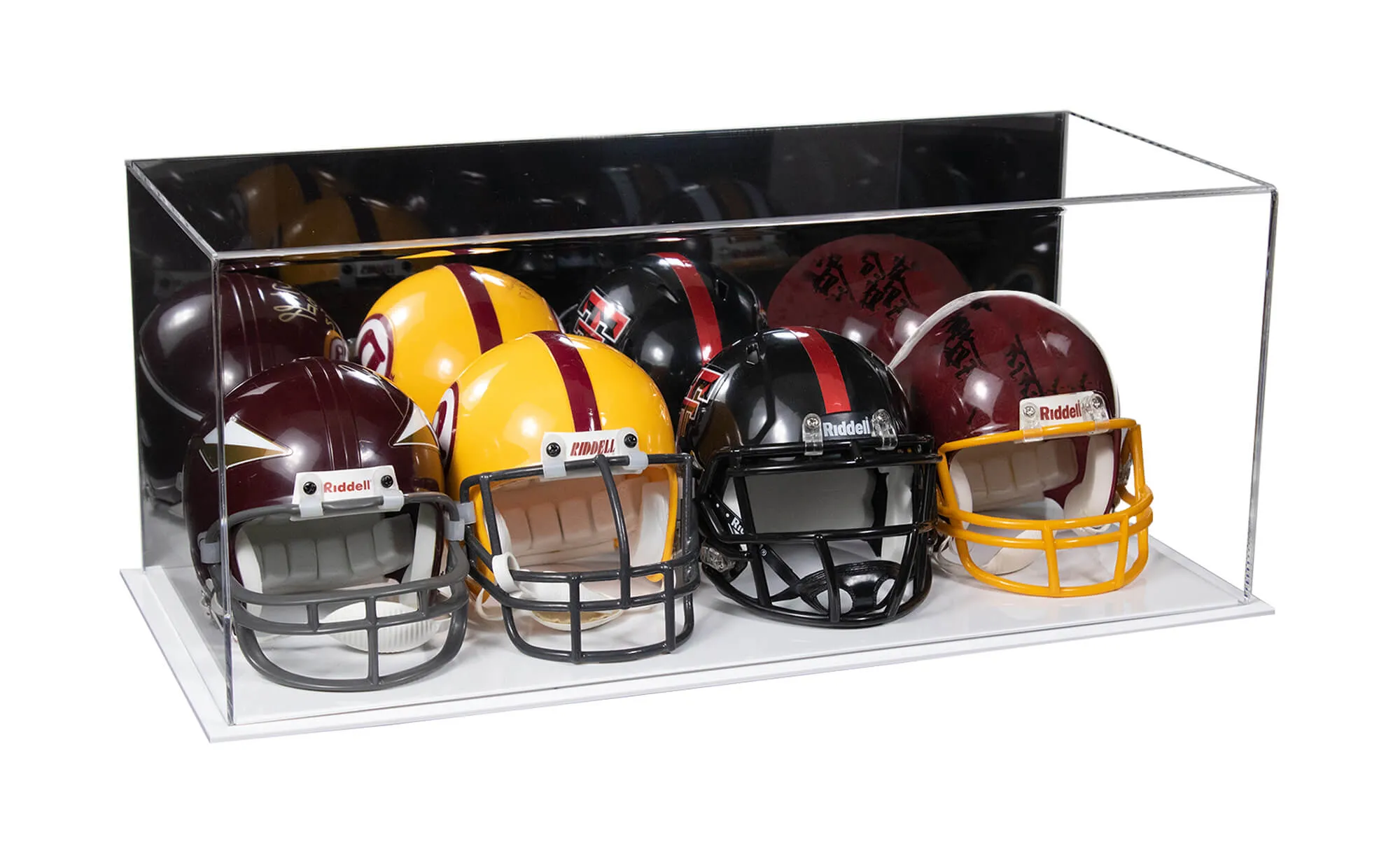 Acrylic Four Mini - Miniature Football Helmet (not Full Size) Display Case (V47/A103)