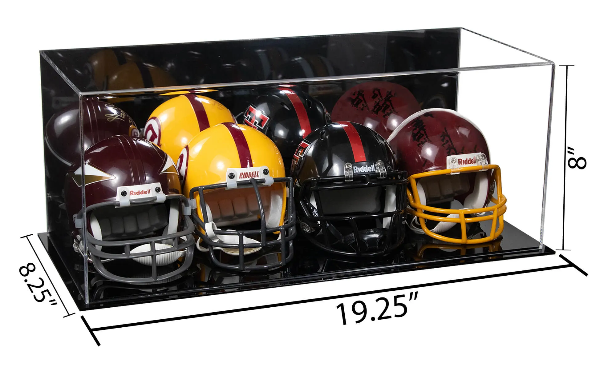 Acrylic Four Mini - Miniature Football Helmet (not Full Size) Display Case (V47/A103)