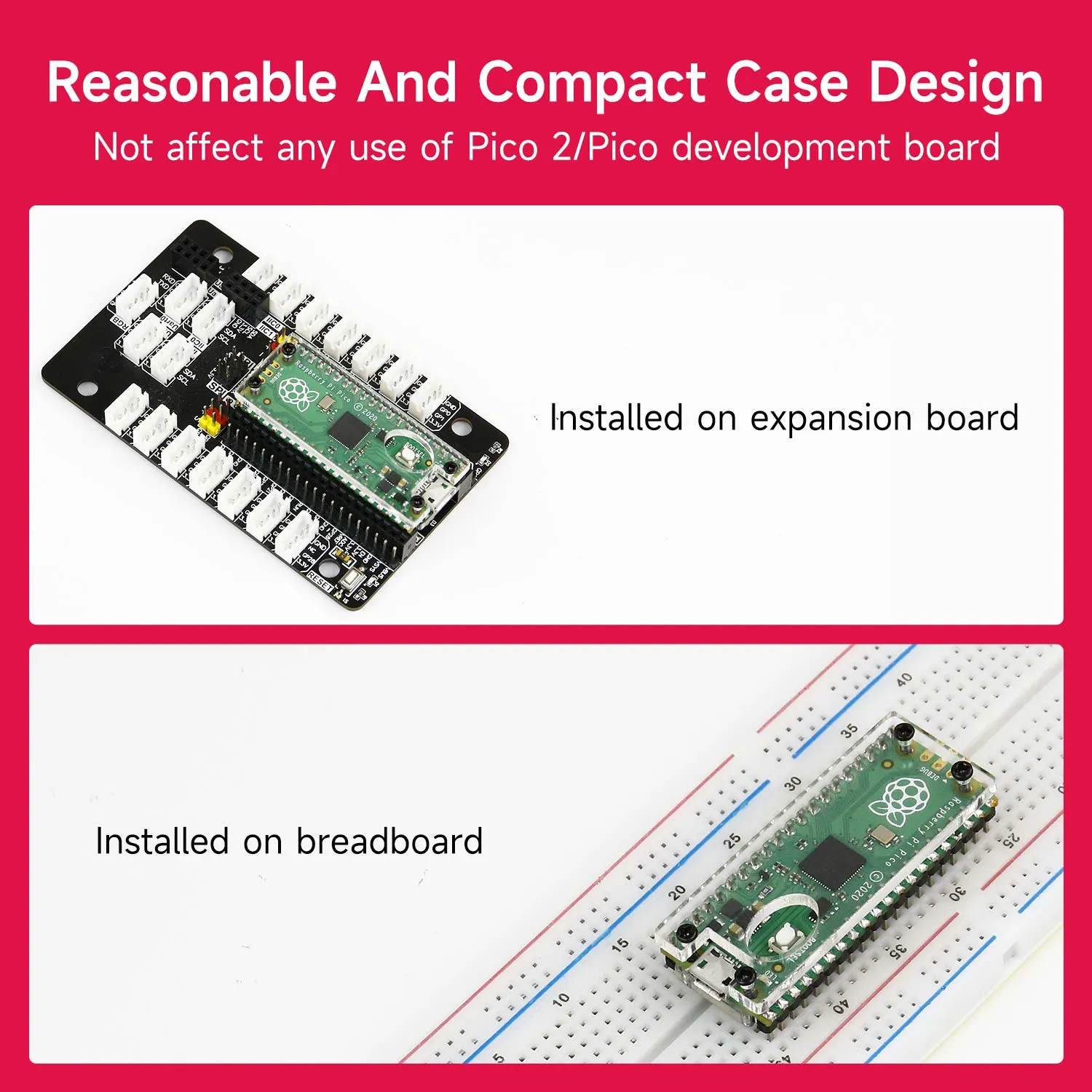 Acrylic protective case for Raspberry Pi Pico/Pico 2