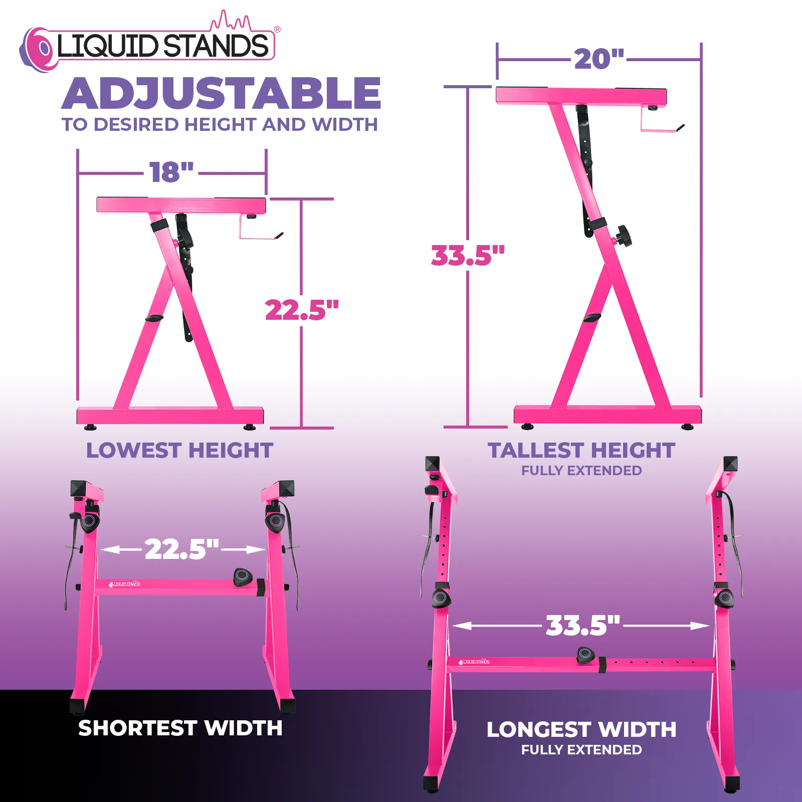 Adjustable Z Shape Pink Keyboard Stand