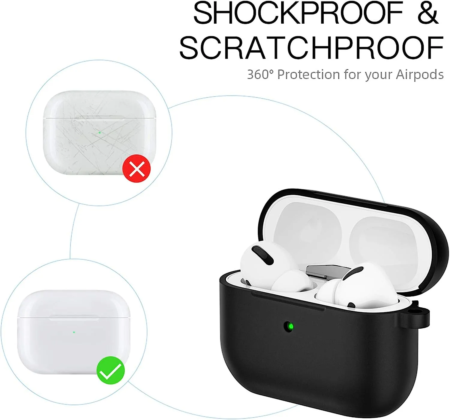 AirPods Pro Case Cover with Carabiner-Black