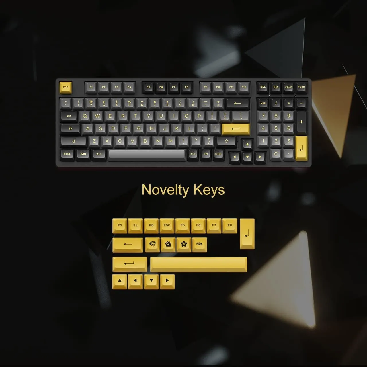 Akko Black & Gold 3098B Plus Hot-swappable Wireless Mechanical Keyboard with RGB Backlight, PBT Keycaps