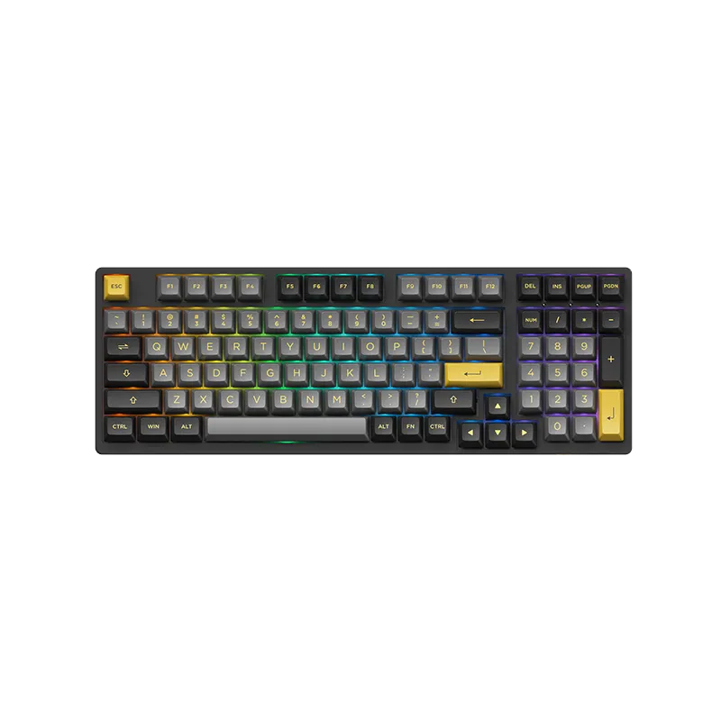 Akko Black & Gold 3098B Plus Hot-swappable Wireless Mechanical Keyboard with RGB Backlight, PBT Keycaps