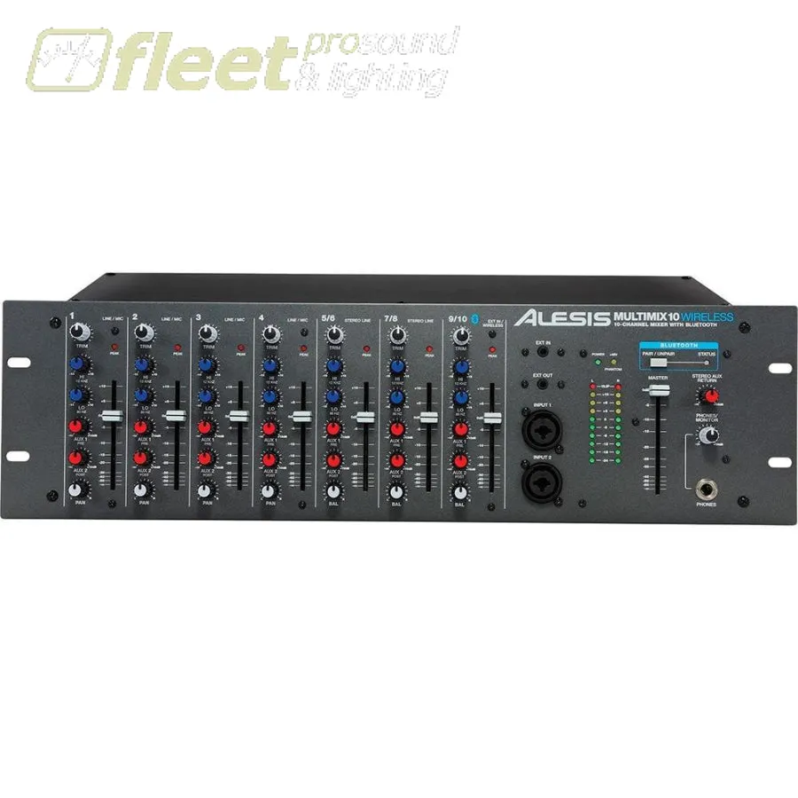 Alesis MultiMix10W Rackmount 10 Channel Mixer with Bluetooth