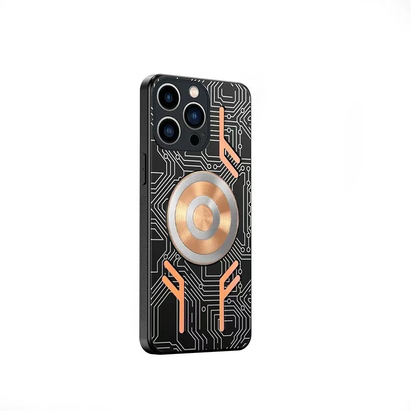 Aluminum Alloy Graphene Cooling Heat Dissipation Phone Cases with Magnetic Fan For iPhone