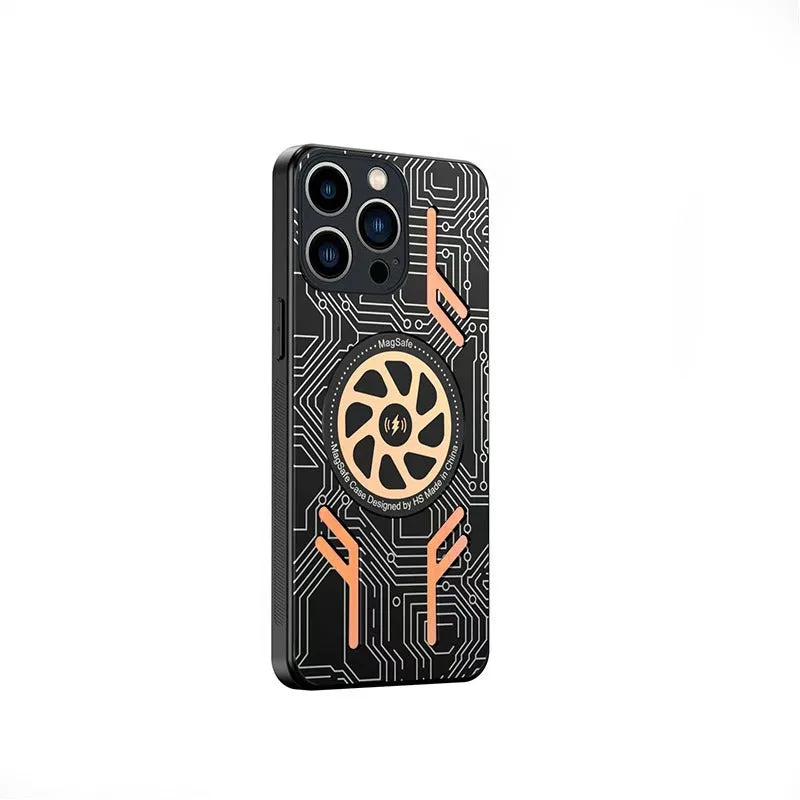 Aluminum Alloy Graphene Cooling Heat Dissipation Phone Cases with Magnetic Fan For iPhone