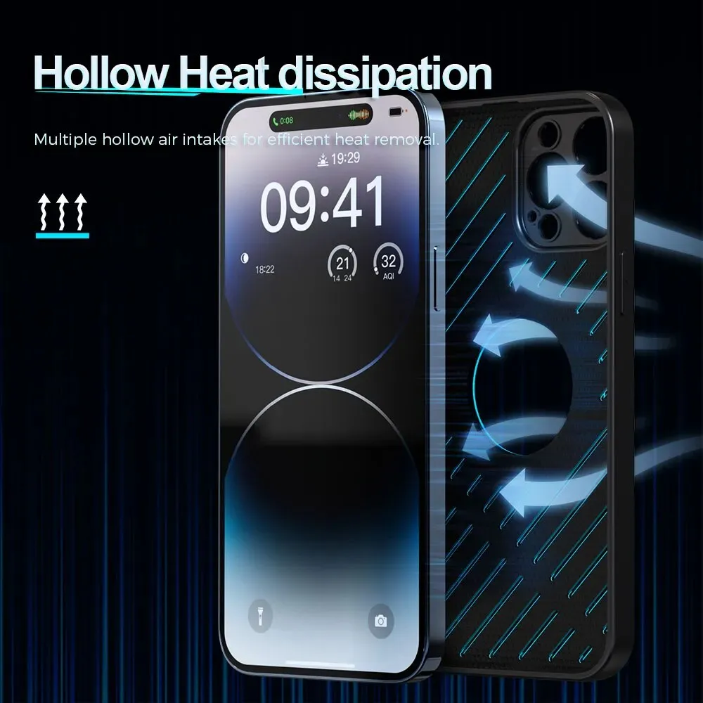 Aluminum Metal Heat Dissipation Magnetic Phone Case For iPhone