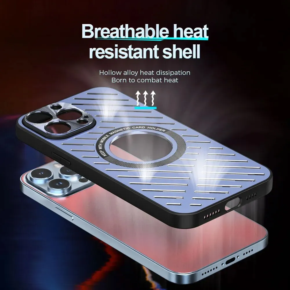 Aluminum Metal Heat Dissipation Magnetic Phone Case For iPhone