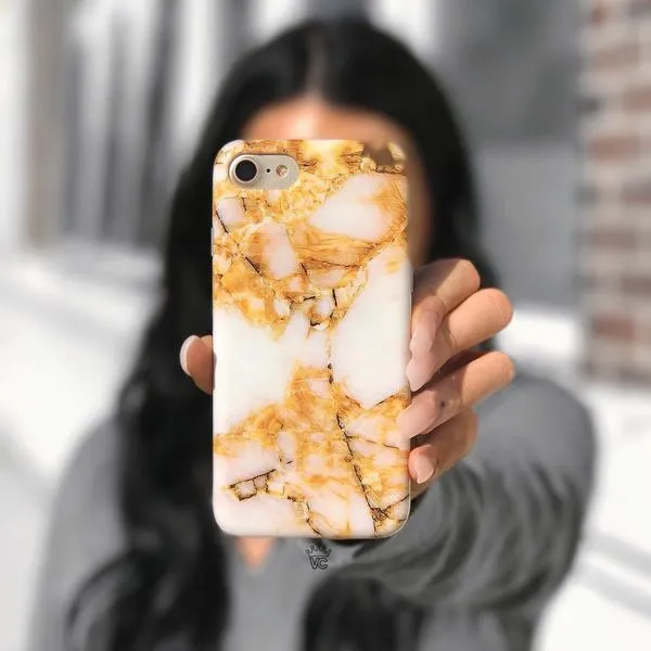 Amber Gold Marble iPhone Case