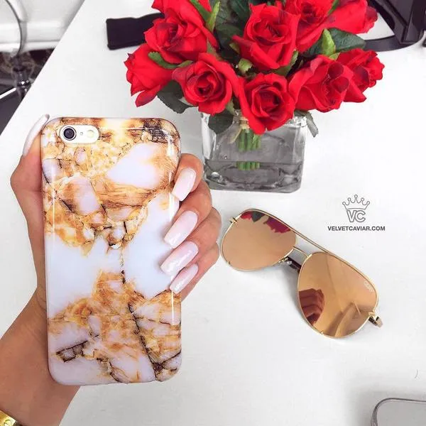 Amber Gold Marble iPhone Case