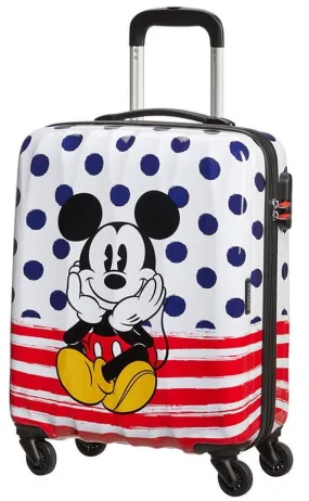 American Tourister Disney Legends 55cm Alfatwist Cabin Spinner | Mickey Blue Dot