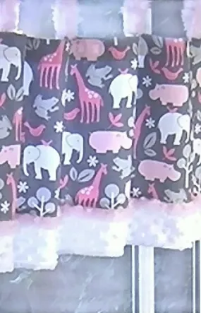 Animal Cookies Pink Window Valance