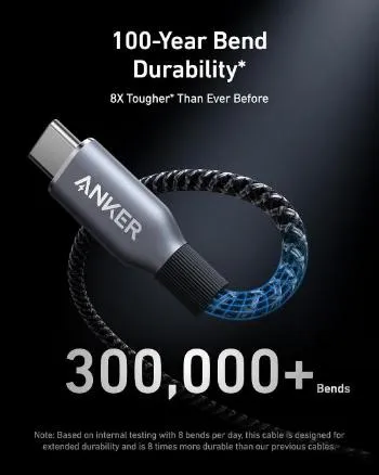 Anker Cable USB C To USB C, 1.2M, 240Watts, Upcycled Braided, Black