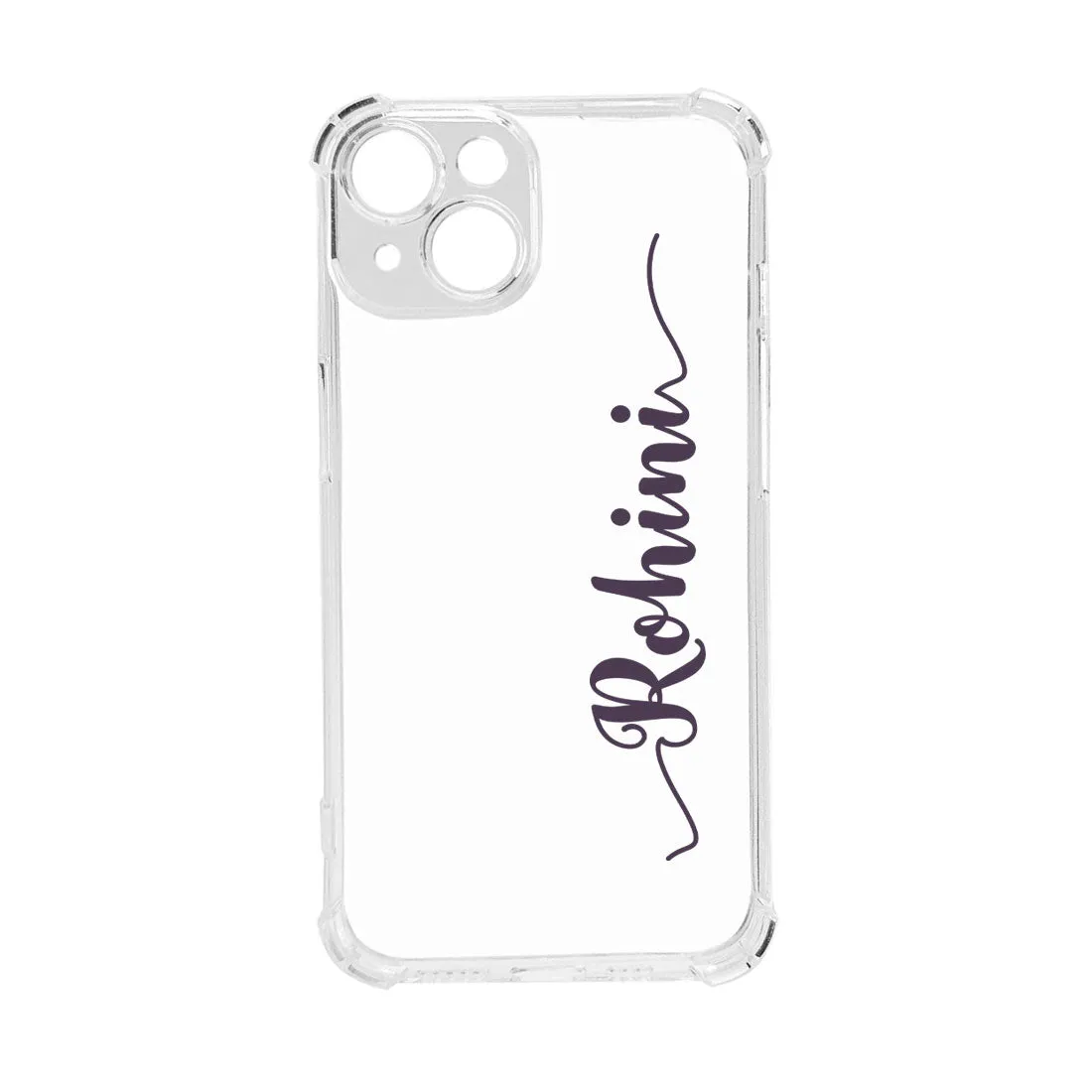 Apple I Phone 13 Case with Name Customized TPU Clear Cover with Camera Protection