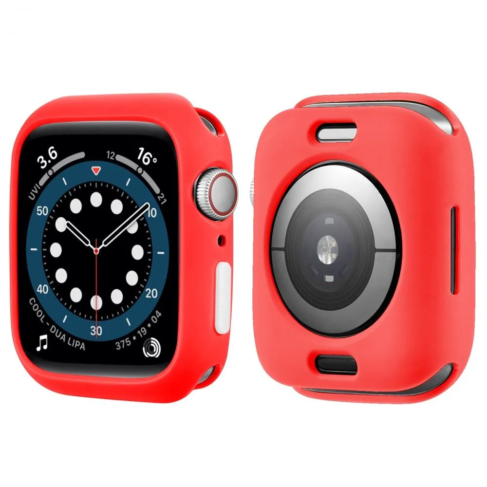 Apple Watch (45mm) candy color button TPU cover - Red / White