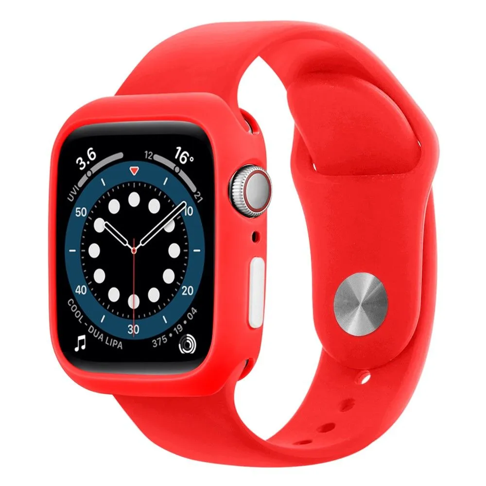 Apple Watch (45mm) candy color button TPU cover - Red / White