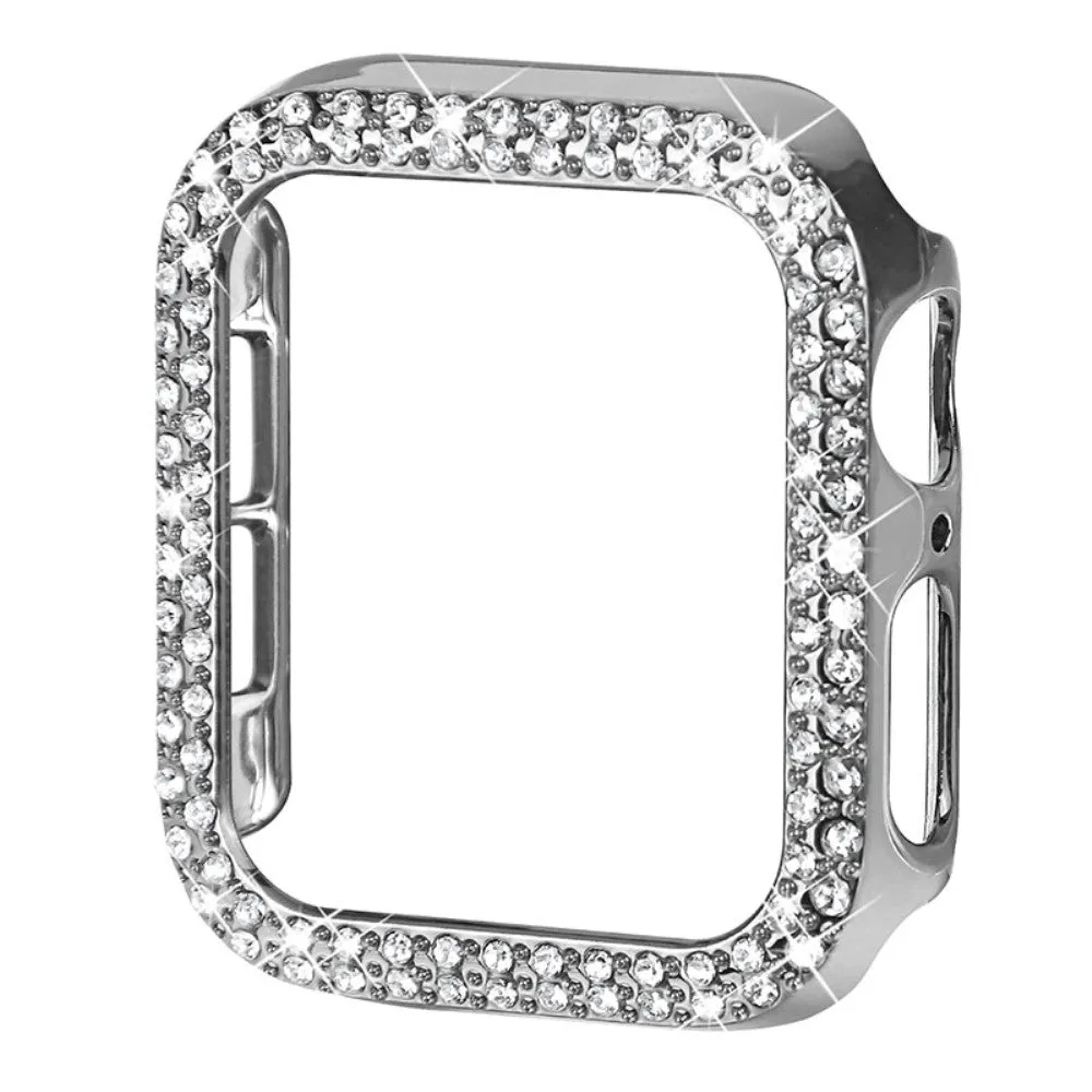 Apple Watch (45mm) rhinestone décor protective cover - Silver