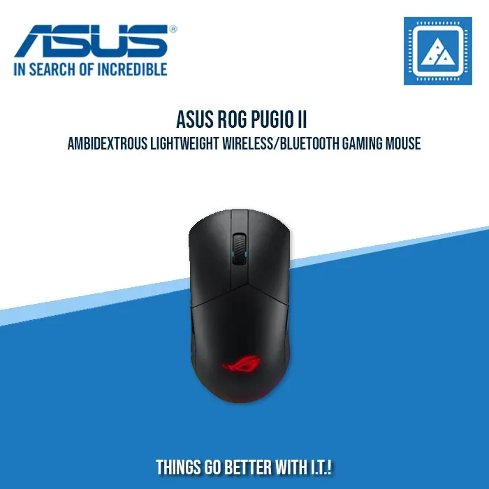 ASUS ROG PUGIO II AMBIDEXTROUS LIGHTWEIGHT WIRELESS/BLUETOOTH GAMING MOUSE