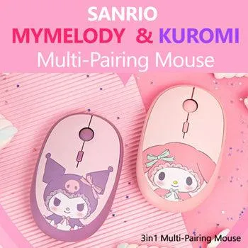 Authentic★Sanrio★My Melody and Kuromi Multi Pairing Wireless Silent Mouse★Sleep Mode/ Invisible