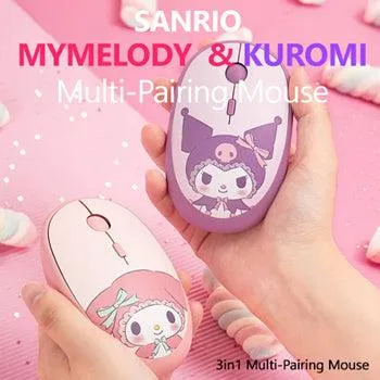 Authentic★Sanrio★My Melody and Kuromi Multi Pairing Wireless Silent Mouse★Sleep Mode/ Invisible