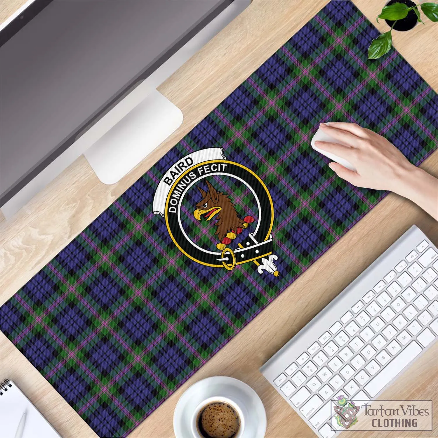 Baird Modern Tartan Mouse Pad with Family Crest