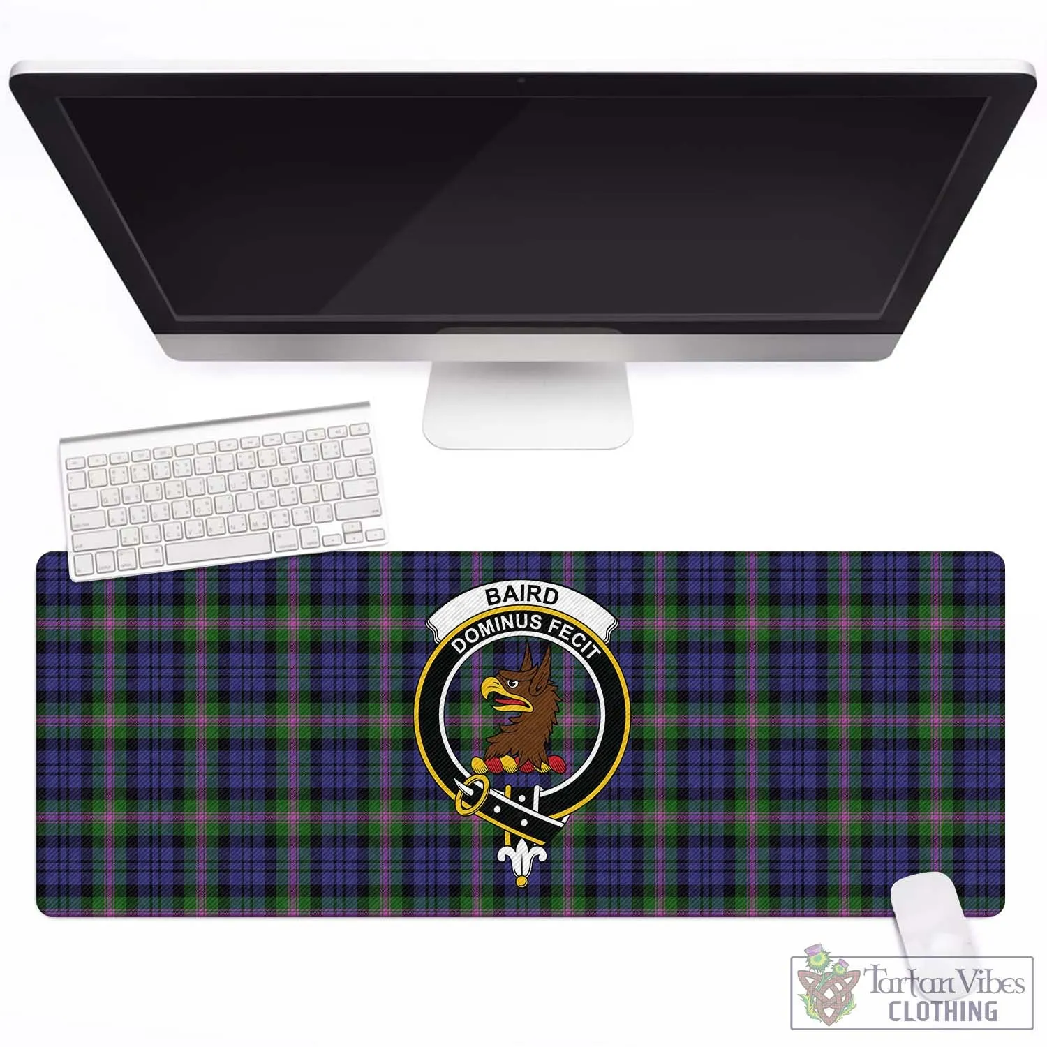 Baird Modern Tartan Mouse Pad with Family Crest