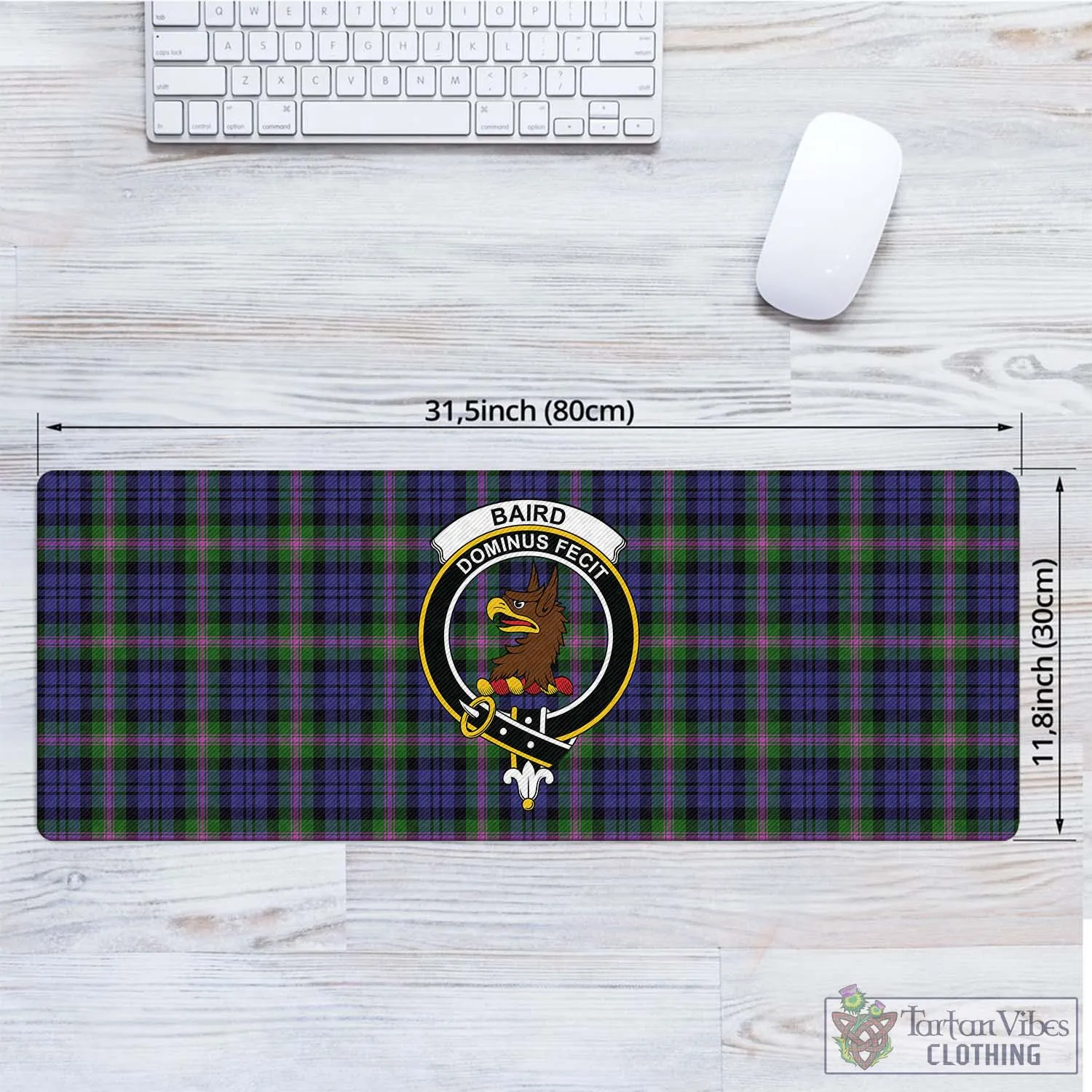 Baird Modern Tartan Mouse Pad with Family Crest