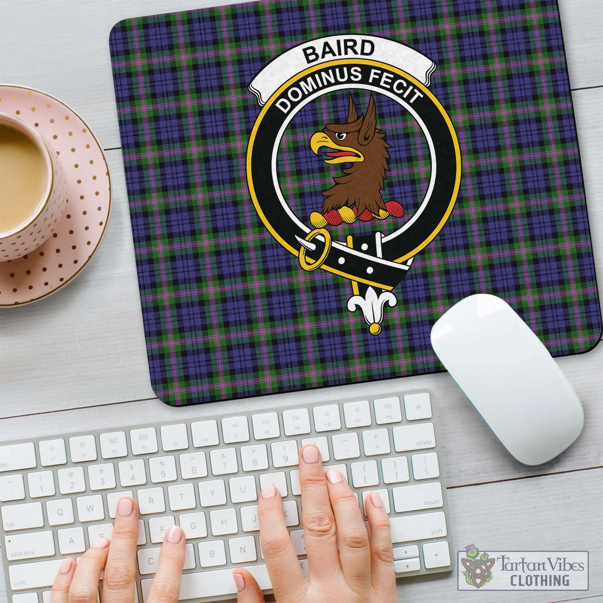 Baird Modern Tartan Mouse Pad with Family Crest