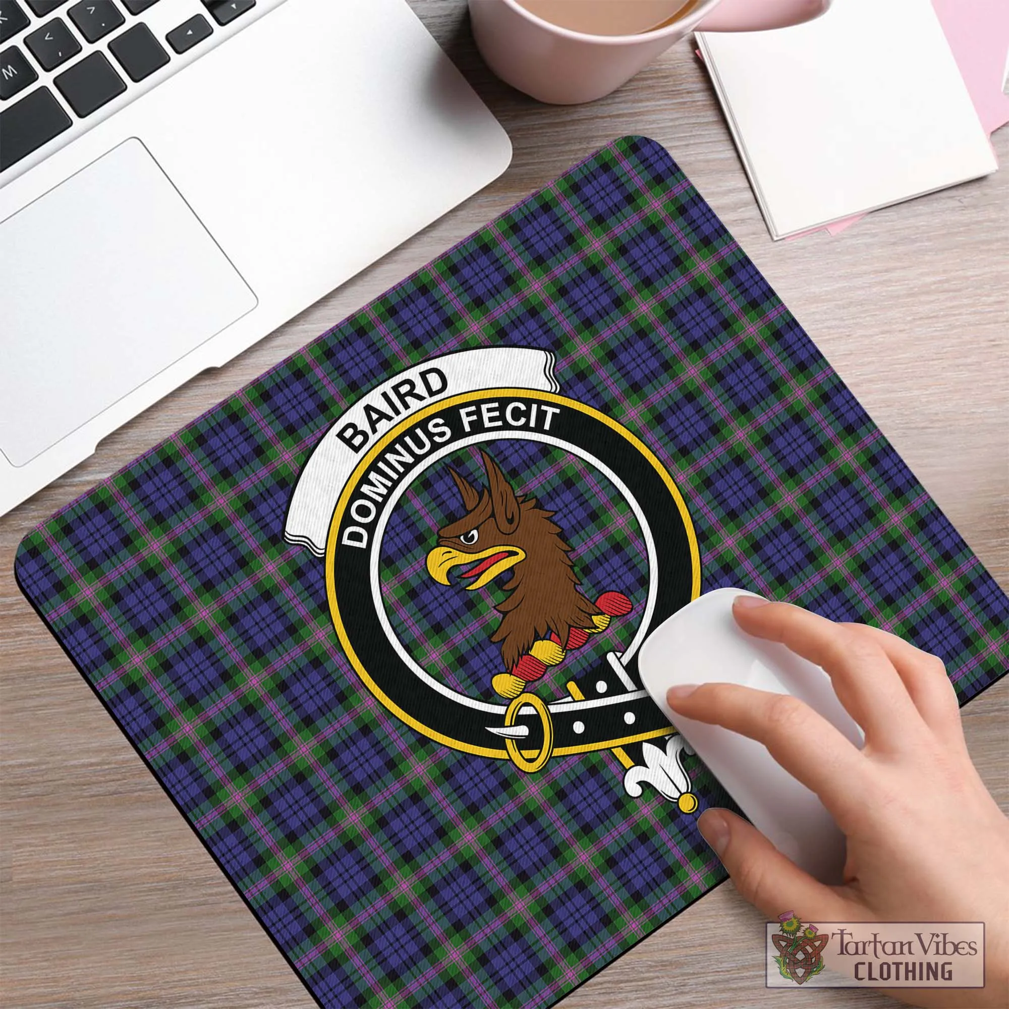 Baird Modern Tartan Mouse Pad with Family Crest