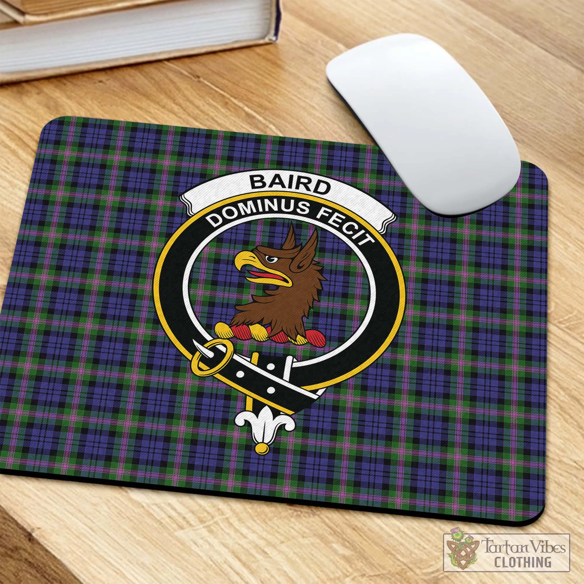 Baird Modern Tartan Mouse Pad with Family Crest